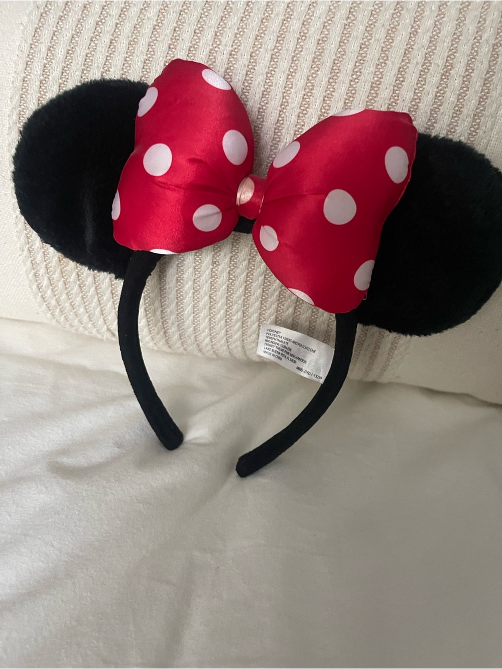 Minnie Mouse Style Kids Headband - Black & Red Bow